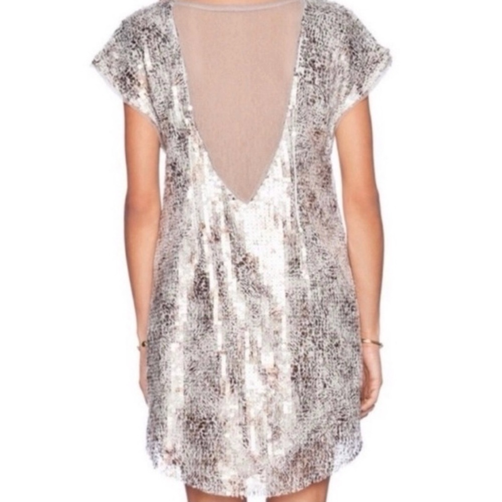Free People Midnight Dreamer Sequin Mesh Mini Dress - Picture 3 of 11